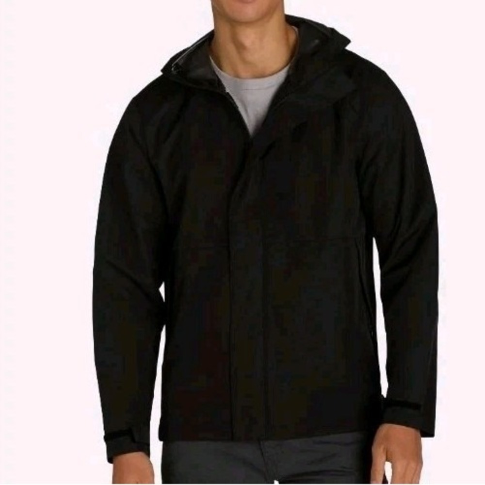 Ozark Trail Men's Rain Jacket with Hood Color‎ Black  Coat XL *New*